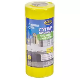 Салфетка бытовая для уборки, вискоза, 25х30 см, 30 шт, в рулоне, Celesta, К4136