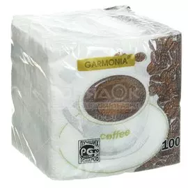 Салфетки бумажные Гармония Цвета, Кофе, 100 шт, 24х24 см