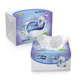 Салфетки бумажные Мягкоff, 100 шт, 2 слоя, белые, ФР-00005891