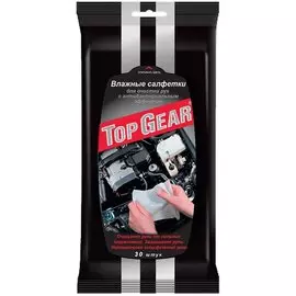 Салфетки влажные автомобильные для рук, 30 шт, Top Gear