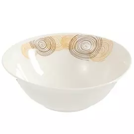 Салатник керамика, круглый, 15 см, 0.4 л, Бежевые круги, Daniks