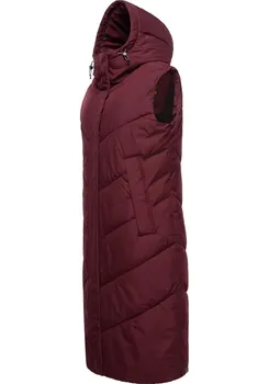 Стеганый жилет Ragwear "Suminka Vest", стильный длинный женский зимний жилет, красный