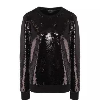 Пуловер с круглым вырезом и пайетками Tom Ford