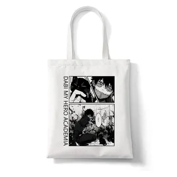 Dabi My Hero Academia Япония Аниме Холст Сумка Harajuku Готическая Сумка-шопер Большая Вместительная Женская Сумка Винтажная Сумка На Ремне Сумка 24*26cm