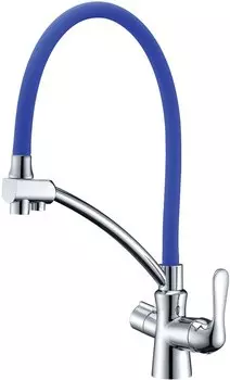 Смеситель для кухни Lemark Comfort LM3070C-Blue синий, с подключением к фильтру