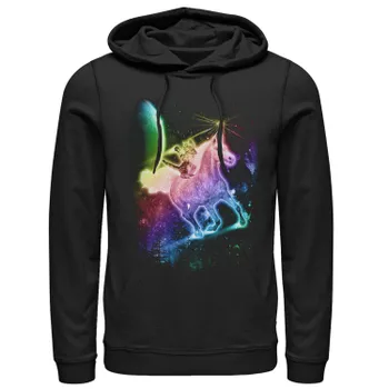 Мужская толстовка с капюшоном Rainbow Unicorn Cat Ride Licensed Character