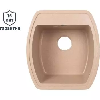 Мойка DELINIA 48х51x20 см, кварц, цвет песочный