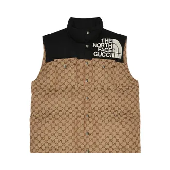 Утепленный жилет Gucci x The North Face GG, цвет Бежевый/черный/черный