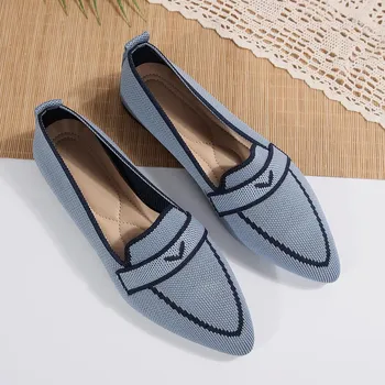 Fashion Women s Shoes Ballet Flats Pointed Toe Barefoot Slip-on Sandals Casual Low Heel Luxury Brand Woman Shoe New in 36 красный