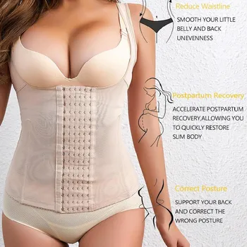 Женский корсет для похудения Waist Trainer Корсет-жилет Waist Trainer Корсет для послеродового периода Body Shaper Корректирующее белье Женское нижнее белье Корректирующее белье S чёрный
