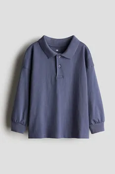 Рубашка для регби из хлопчатобумажного джерси H&M, синий