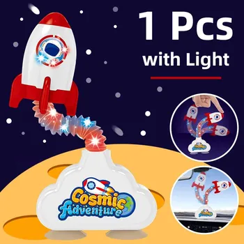 Ovly игрушка для малышей 1-3 космический корабль космонавт антистресс поп-трубка Непоседа светящиеся игрушки подарок пузырьковые шарики декомпрессионная трубка Непоседа