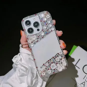 Металлический чехол-держатель с кольцом на палец для iPhone 15 14 13 12 11 Pro Max с блестящим бриллиантом чехол для Samsung S24 S23 S22 Ultra S20 A34 A14 A34 A54 A55 A33 A53 For iPhone 15 красный