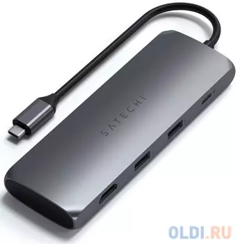 Адаптер Type-C Satechi Hybrid Multiport серый