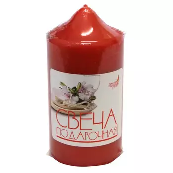 свеча-столбик 5х10см 10ч/г красный без аромата