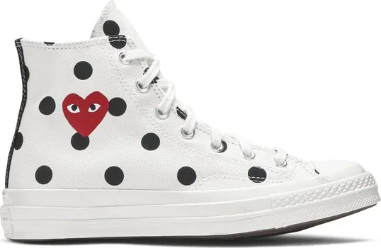 Кроссовки Converse Comme des Garons x Chuck Taylor All Star 70 Hi White Polka Dot, белый