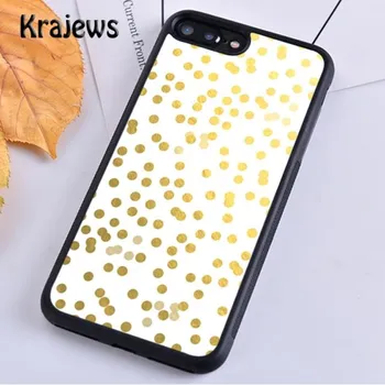 Чехол для телефона Krajews красный, черный, золотой в горошек для iPhone 14 5 SE 6 7 8 plus XR XS 11 12 13 pro max Samsung S21 S22ultra iPhone 6plus