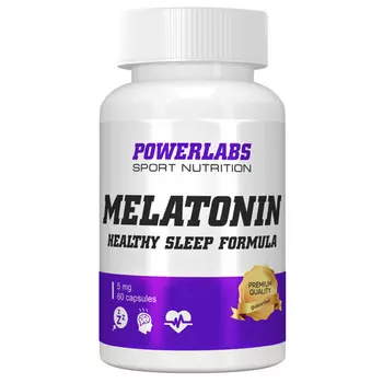 Мелатонин PowerLabs, 5 мг, 60 шт, капсулы