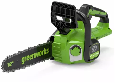 Пила цепная Greenworks GD24CS30K2, бесщеточный, шина 30 см, шаг 3/8 дюйма, аккумуляторная, 24 В, 2 А·ч, Li-Ion, 3.65 кг, АКБ+З/У (2007007UA)