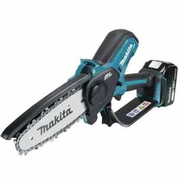 Пила цепная Makita DUC150SF, бесщеточный, шина 15 см, шаг 0.325 дюйма, аккумуляторная, 18 В, 3 А·ч, Li-Ion, 1 кг, АКБ+З/У (DUC150SF)