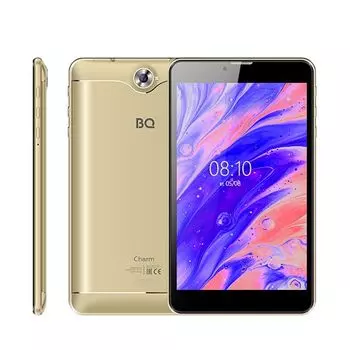 Планшет BQ 7000G Charm/t 7" 1024x600 TN, Unisoc SC7731E, 1Gb RAM, 16Gb, 3G, WiFi, BT, 2.8 А·ч, Android 10 (Go edition), золотистый (86188157)