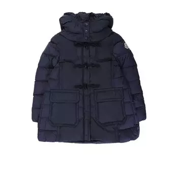 Пуховик с капюшоном и декоративными пуговицами Moncler Enfant