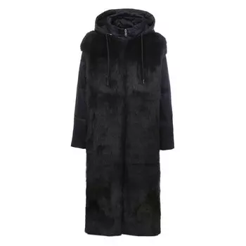 Пуховик с меховой отделкой Prada