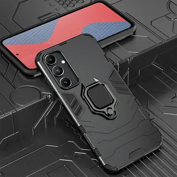 Противоударный защитный чехол KEYSION для Samsung A55 5G A35 A25 A15 A05, силиконовый + ПК, металлическое кольцо-подставка, чехол для телефона Galaxy A05S for Samsung A05S красный