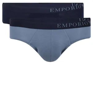 Трусы мужские Emporio Armani с логотипами на резинке 2 шт, синий