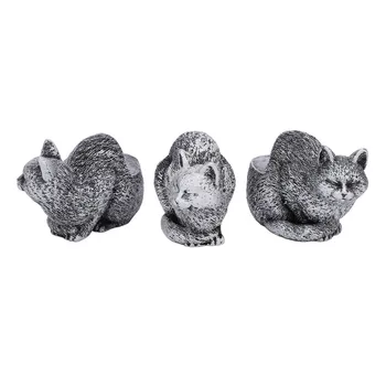 3 шт. смоляные ножки для цветочных горшков, фигурки животных, ножки для цветочных горшков, статуэтки животных, подставки для цветочных горшков, держатели Ele Sleepy Cat