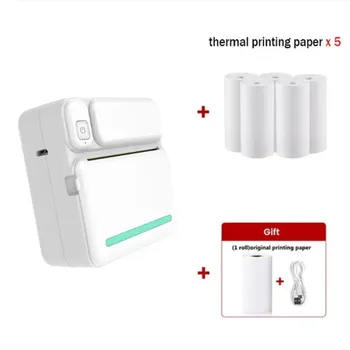 C19 MINI Print Портативный термопринтер Карманный фотопринтер Термальный принтер этикеток 58 мм Печать Беспроводная связь Bluetooth Android IOS Blue