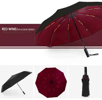 Двухслойный зонт Red Leaf Double Ten Bone, большой складной, полностью автоматический, Rain Women, роскошные деловые зонты, 10K