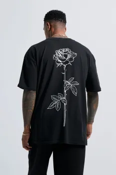 Футболка с принтом line draw stem Boohoo, черный