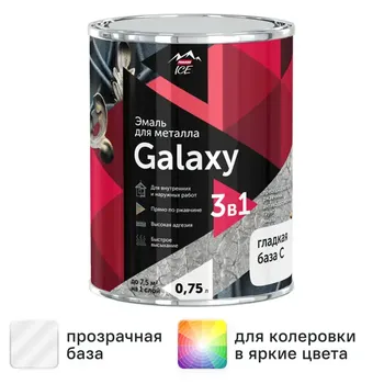 Грунт-эмаль 3 в 1 по металлу и ржавчине Parade Galaxy гладкая цвет прозрачный 0.75 л