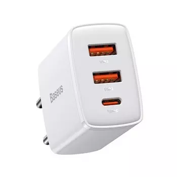 Сетевое зарядное устройство Baseus Compact Quick Charger 2U+C 30W EU White (CCXJ-E02)