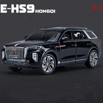 1/24 HONGQI E-HS9 внедорожник сплав новая энергия модель автомобиля литой металл игрушечный транспорт модель автомобиля высокая имитация звука и света детские подарки белый