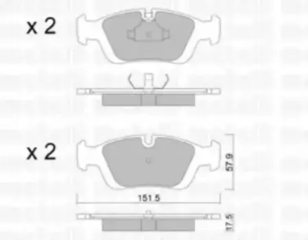 Тормозные колодки дисковые передняя ось METELLI 22-0124-0