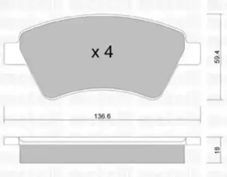 Тормозные колодки дисковые передняя ось METELLI 22-0544-0
