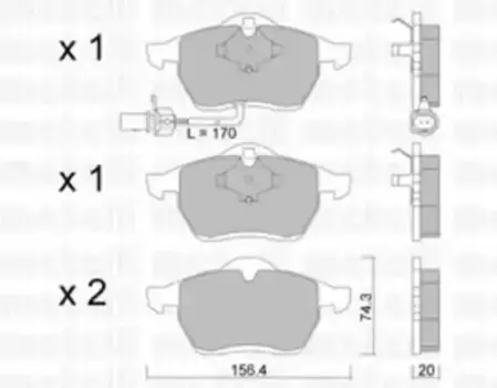 Тормозные колодки дисковые передняя ось METELLI 22-0279-1