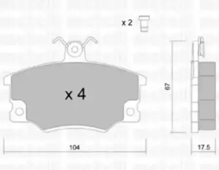 Тормозные колодки дисковые передняя ось METELLI 22-0030-1