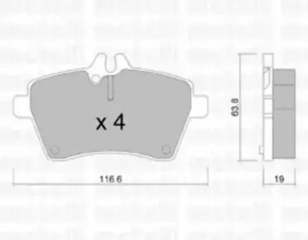 Тормозные колодки дисковые передняя ось METELLI 22-0646-0