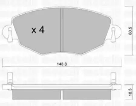 Тормозные колодки дисковые передняя ось METELLI 22-0318-0
