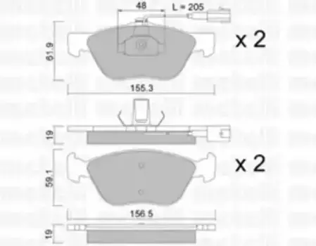 Тормозные колодки дисковые передняя ось METELLI 22-0083-0