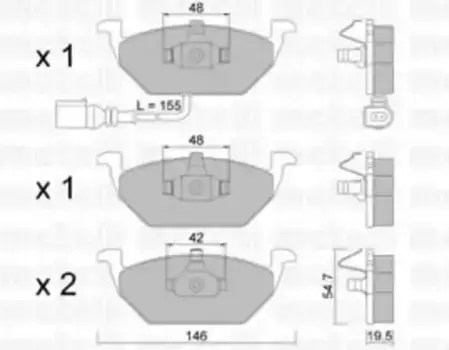Тормозные колодки дисковые передняя ось METELLI 22-0211-2