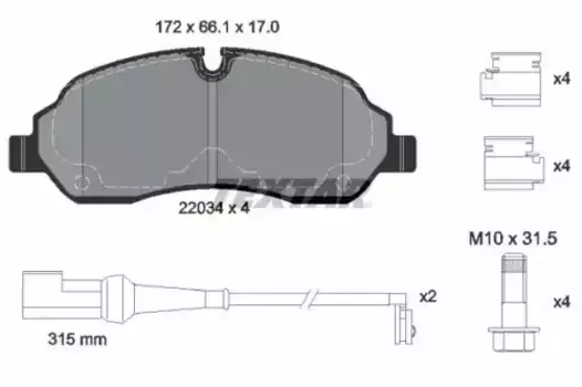 Тормозные колодки дисковые передняя ось TEXTAR 2203401
