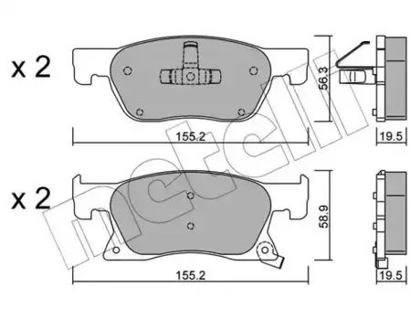 Тормозные колодки дисковые передняя ось METELLI 22-1114-0