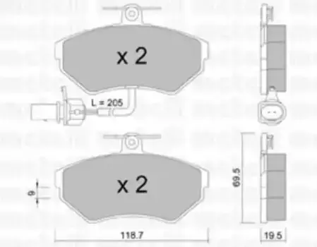 Тормозные колодки дисковые передняя ось METELLI 22-0215-2