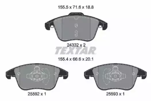 Тормозные колодки дисковые передняя ось TEXTAR 2433205