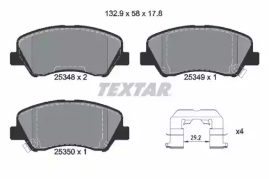 Тормозные колодки дисковые передняя ось TEXTAR 2534801