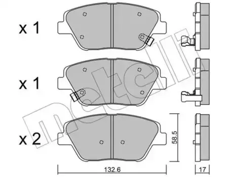 Тормозные колодки дисковые передняя ось METELLI 22-0945-0
